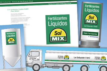 Manual del sistema de identidad visual de SolMIX Fertilizantes de Petrobras. Diseño corporativo, branding, manuales de identidad corporativa, logotipos, marcas