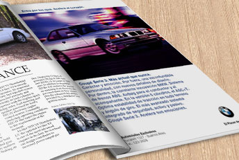 Anuncio página para revistas de Latinoamérica BMW Serie 3. Creatividad en comunicación gráfica. Anuncios en diarios y revistas.
