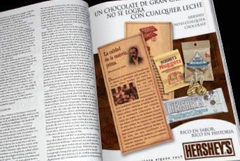 Anuncio Chocolates Hershey's. Creatividad en comunicación gráfica. Anuncios en diarios y revistas.