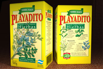 Diseño y desarrollo de packaging Yerba Playadito con Hierbas. Envases en general, bolsas, etiquetas