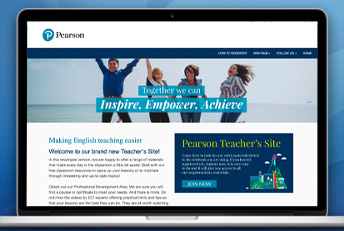 Sitio web Pearson Teachers Argentina. Desarrollado en HTML 5, CSS y Javascript. 
